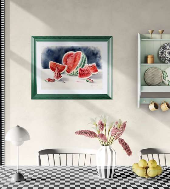 Still life with watermelon