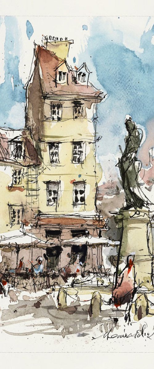 Vienna, travel watercolor sketch. by Marin Victor