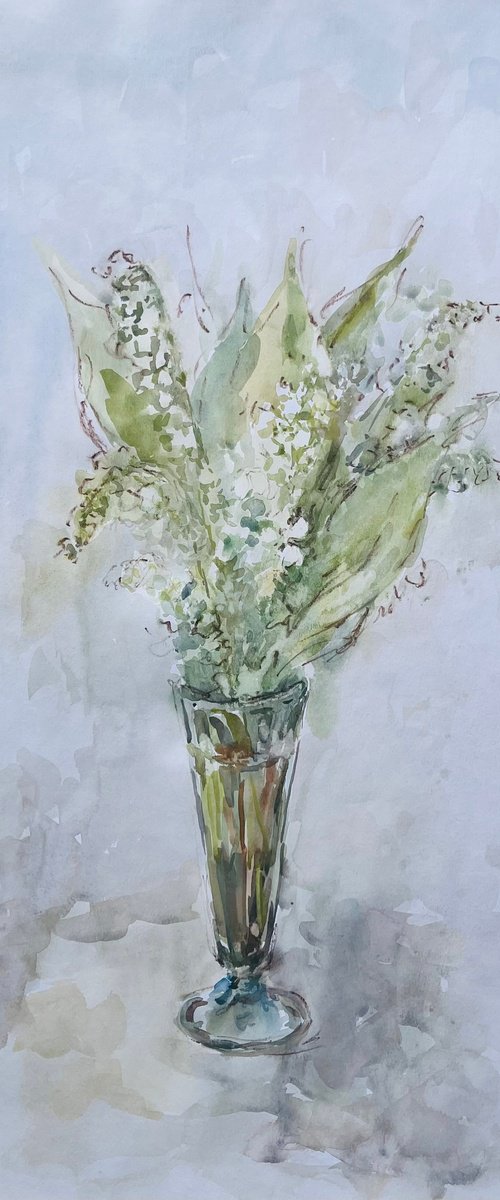 Lily of the valley 17,7x23,6in by Elena Klyan