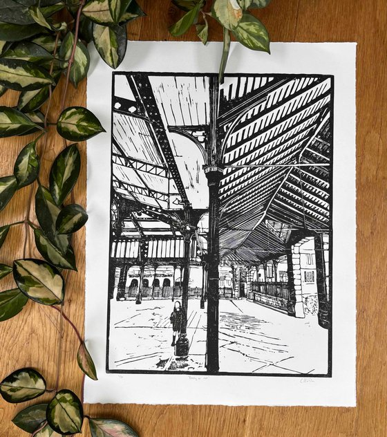 Ready or not Linocut Print