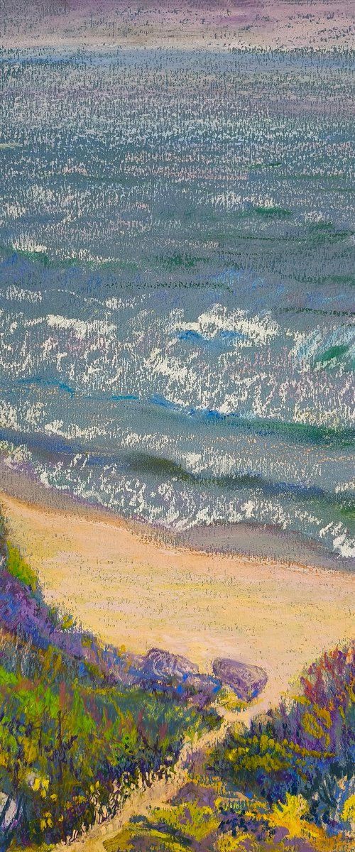 Wild Mediterranean Beach from the Clifftop by Anastasiia Aguf