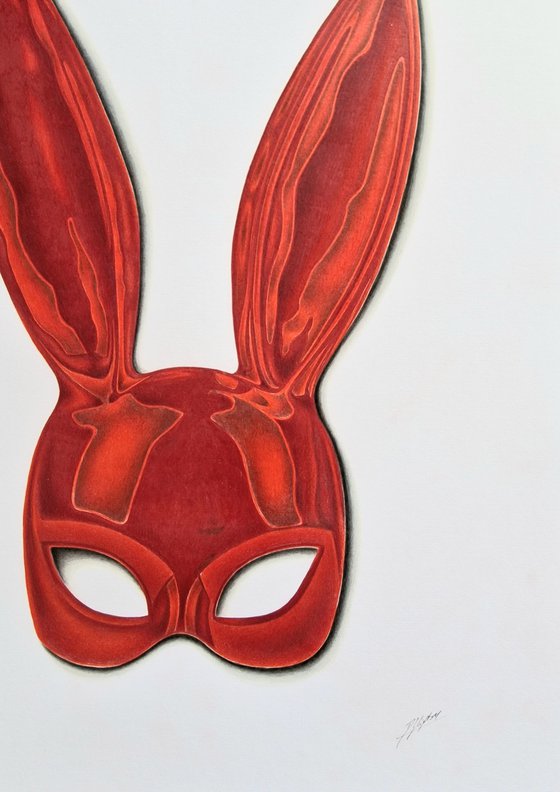 Latex Bunny Mask Red