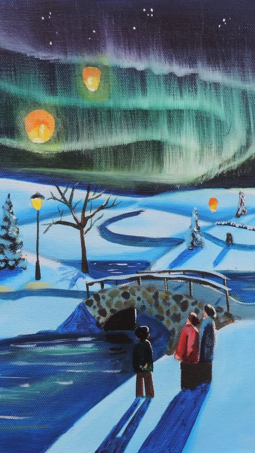 Winter Chinese lanterns by Gordon Bruce