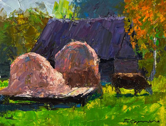 Lonely Cow in a Country Field