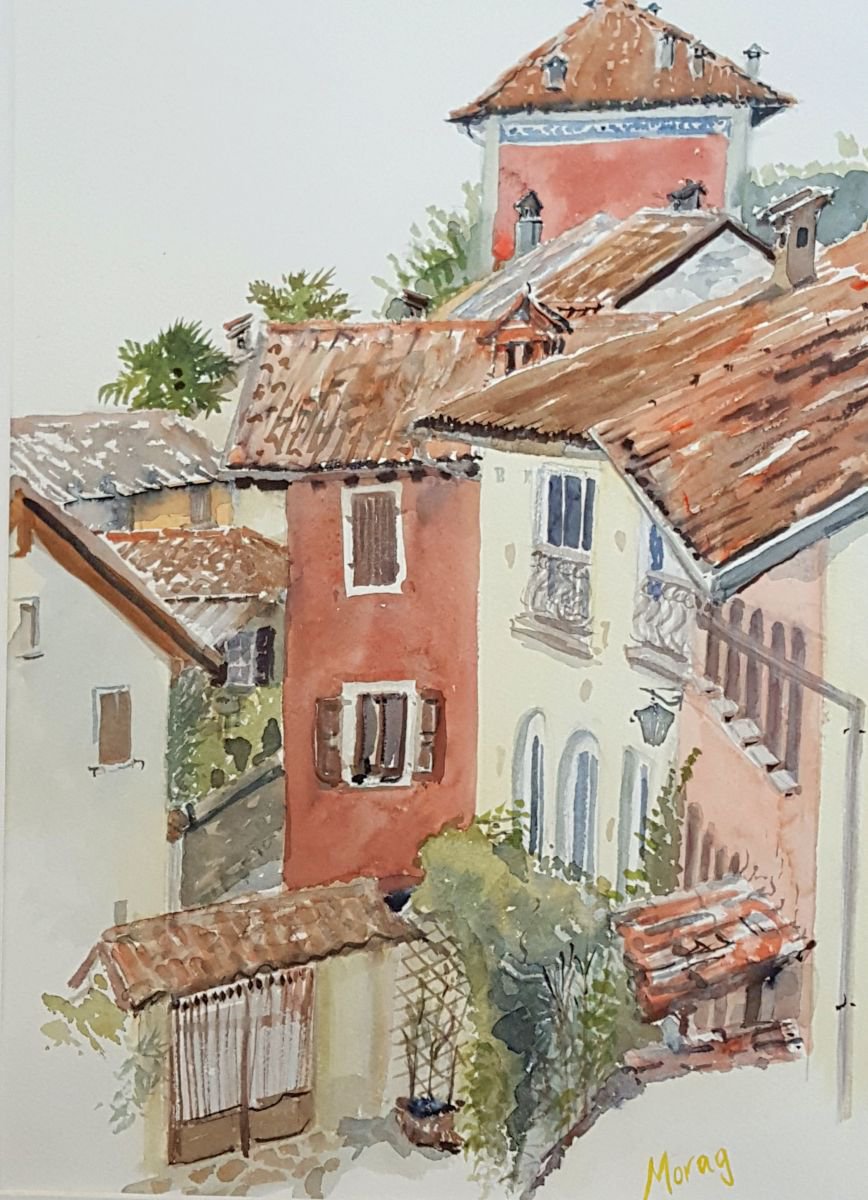 Houses in Gardone, Lake Garda by Morag Paul