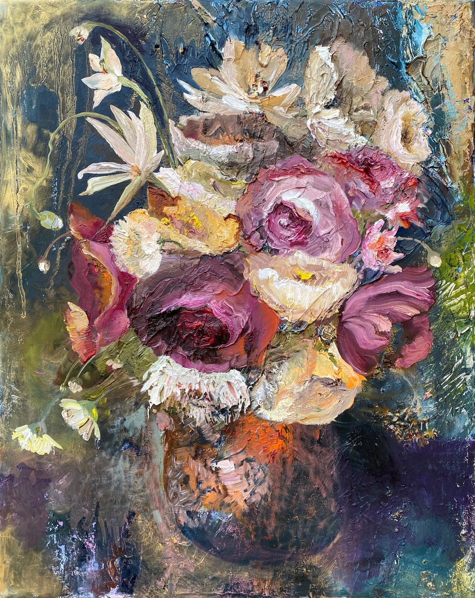 FLOWERS IN A POT by Oksana Petrova