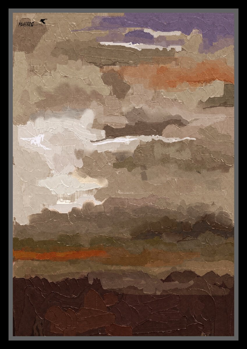 Impressionistic Landscape Painting By Joe Mcharg, 30 X 42, Abstract Landscape #3, Original Artwork