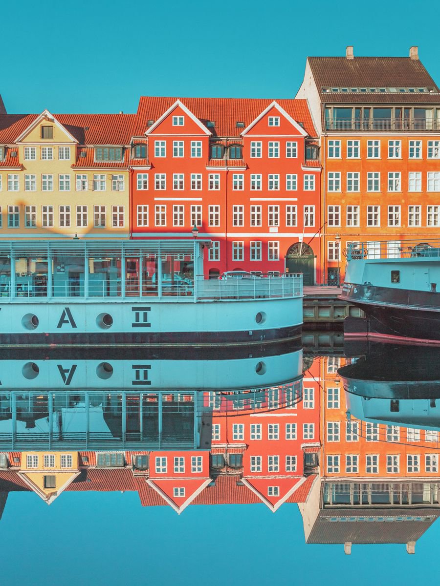 Photorealistic Cityscapes Photograph By Peter Zelei, 28 X 35", Copenhagen, Nyhavn, Original Artwork