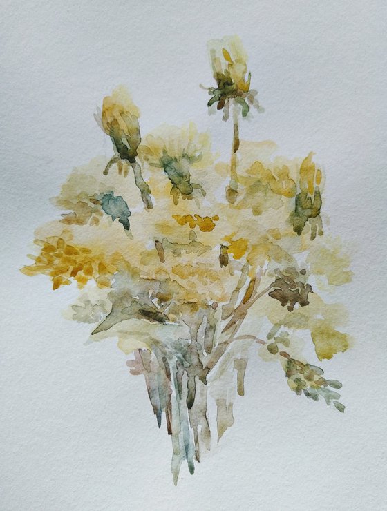 Bouquet of sentiments. Original watercolor painting