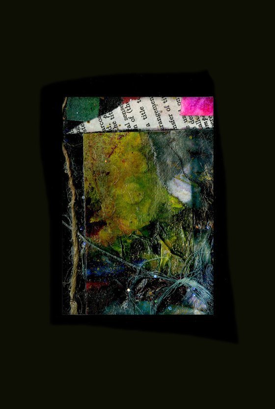 Abstract Collage 6 - Small abstract painting by Kathy Morton Stanion