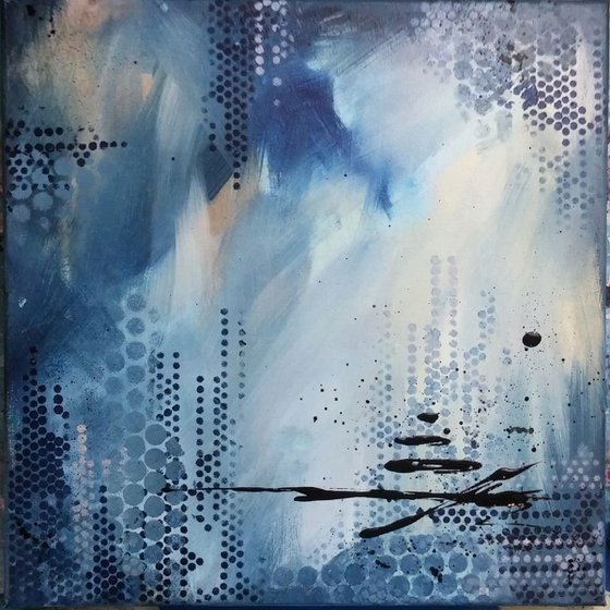 Sultry Blue // Abstract Painting // 12x12" Canvas
