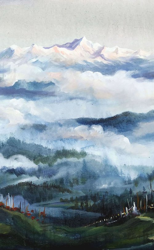 Cloudy Morning Kanchenjunga by Samiran Sarkar