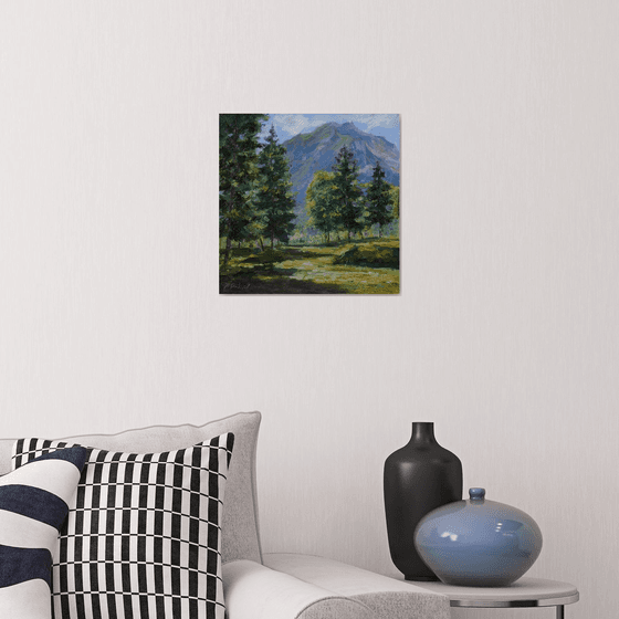 Morning in the mountains - mountains painting