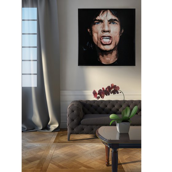 Mick Jagger framed painting