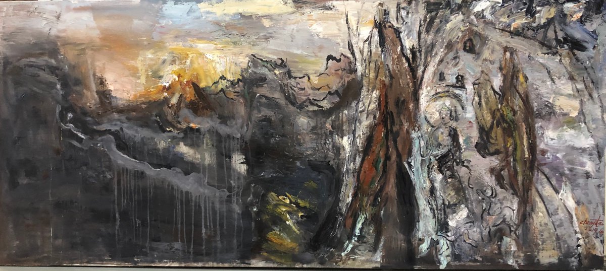 Thorny path to the sun Canvas / Oil; size 72x182cm; shipping is free by Wu Qun