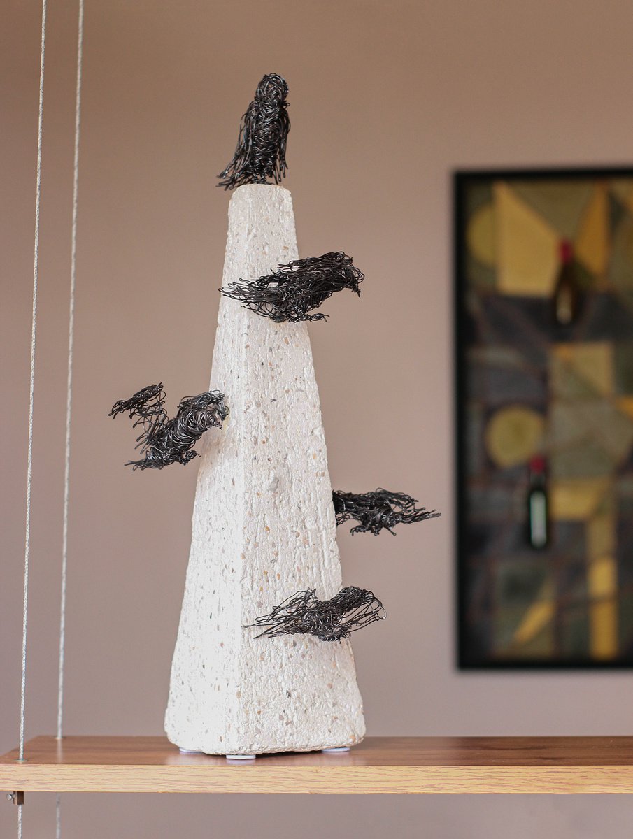 Crows 50x15x23 1.7kg iron, perlite 2020 by Karen Axikyan