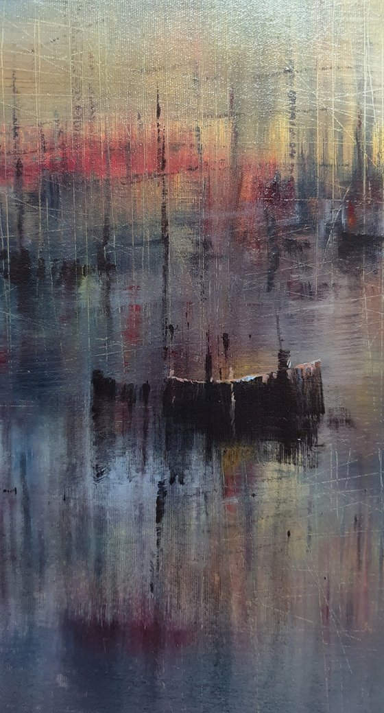 "Harbor of destroyed dreams - The sound of Ashes" W 120 x H 60 cm