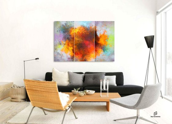 150x100cm. / Abstract Painting / 3 in 1 / Flash