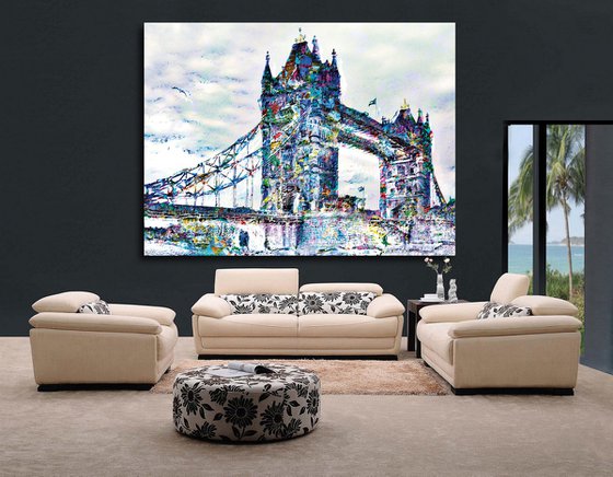 Bosquejos londinenses, puente de Londres/XL large original artwork