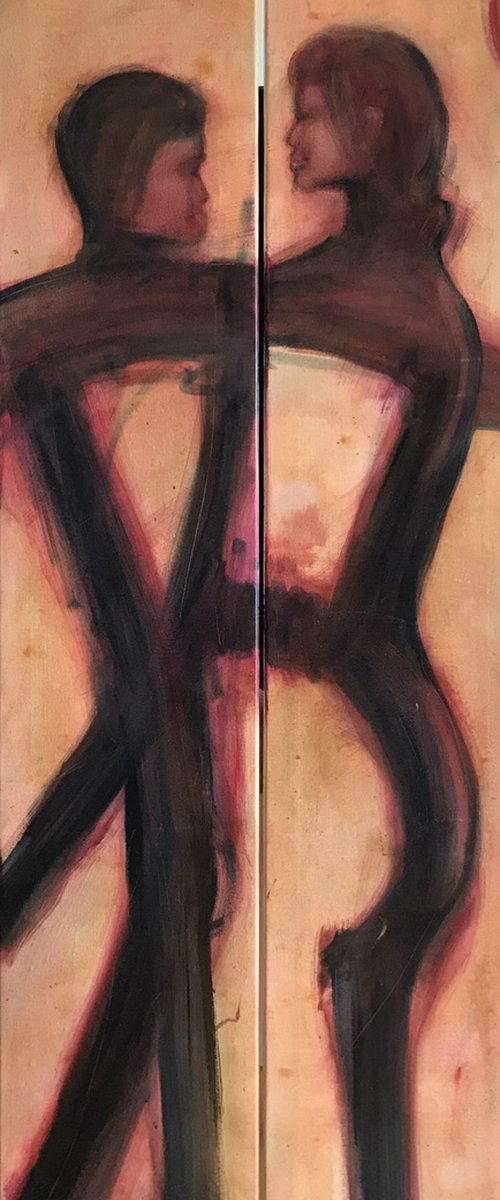 Veron and her cheerful suitor by Romuald Mulk Musiolik