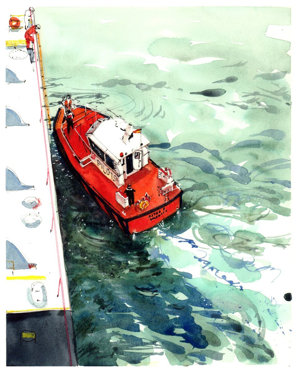 Pilot Boat in Motion by Anastasia YOUKKI Mamoshina