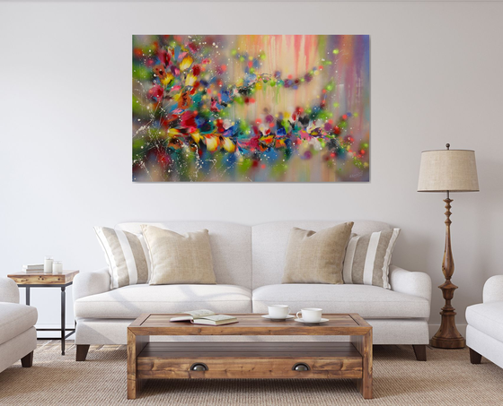 "Melody of the Sunset" VERY LARGE Floral Painting