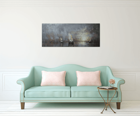 " Harbor of destroyed dreams - You were made for remember Me " W 150 x H 60 cm