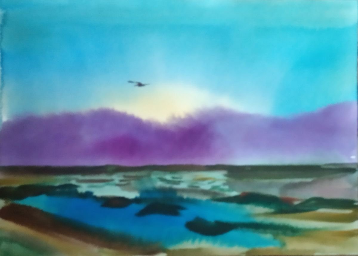 Bird over the sea by Valentina Kachina