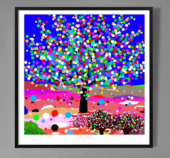 "The lightning seeds" (Las semillas de luz) (pop art, landscape)