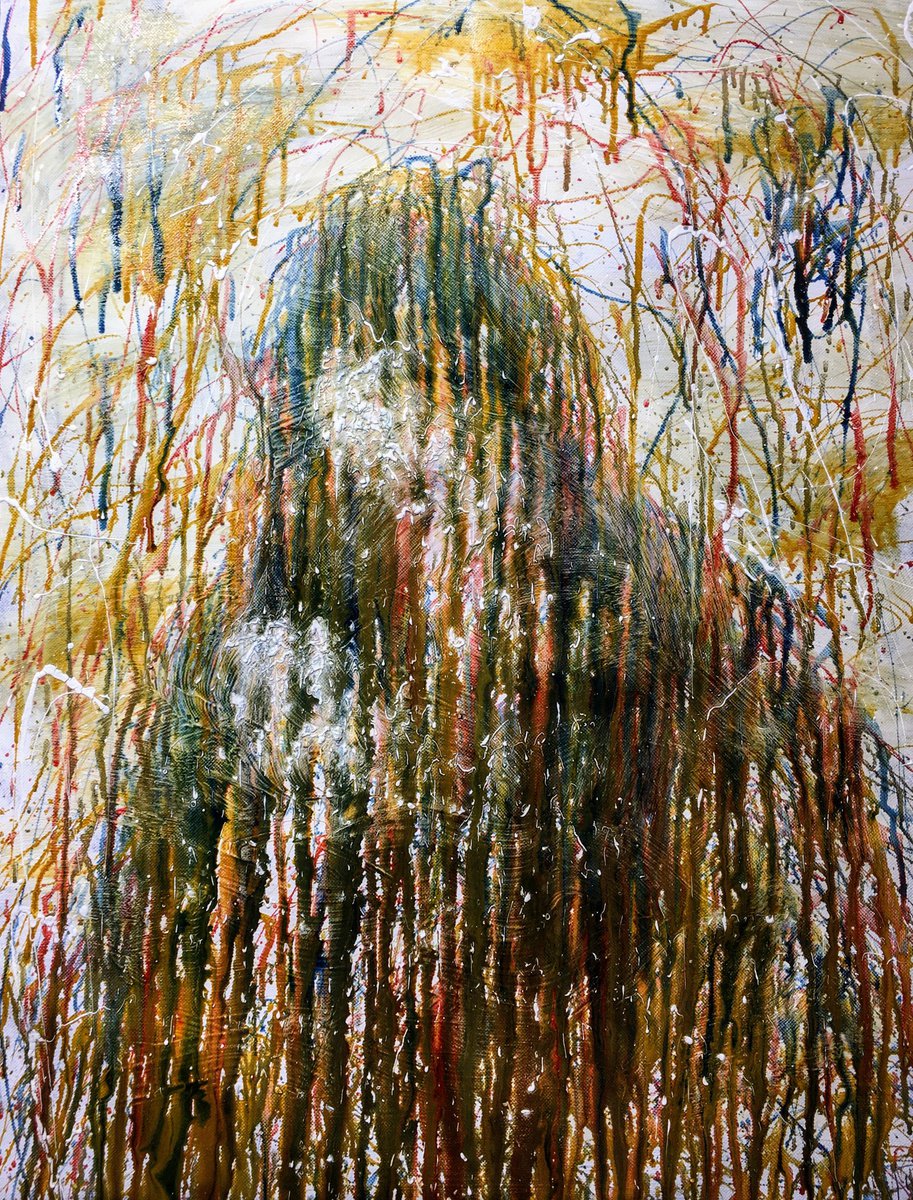 Abstract Oil Painting By Altin Furxhi, 28 X 35, Mother