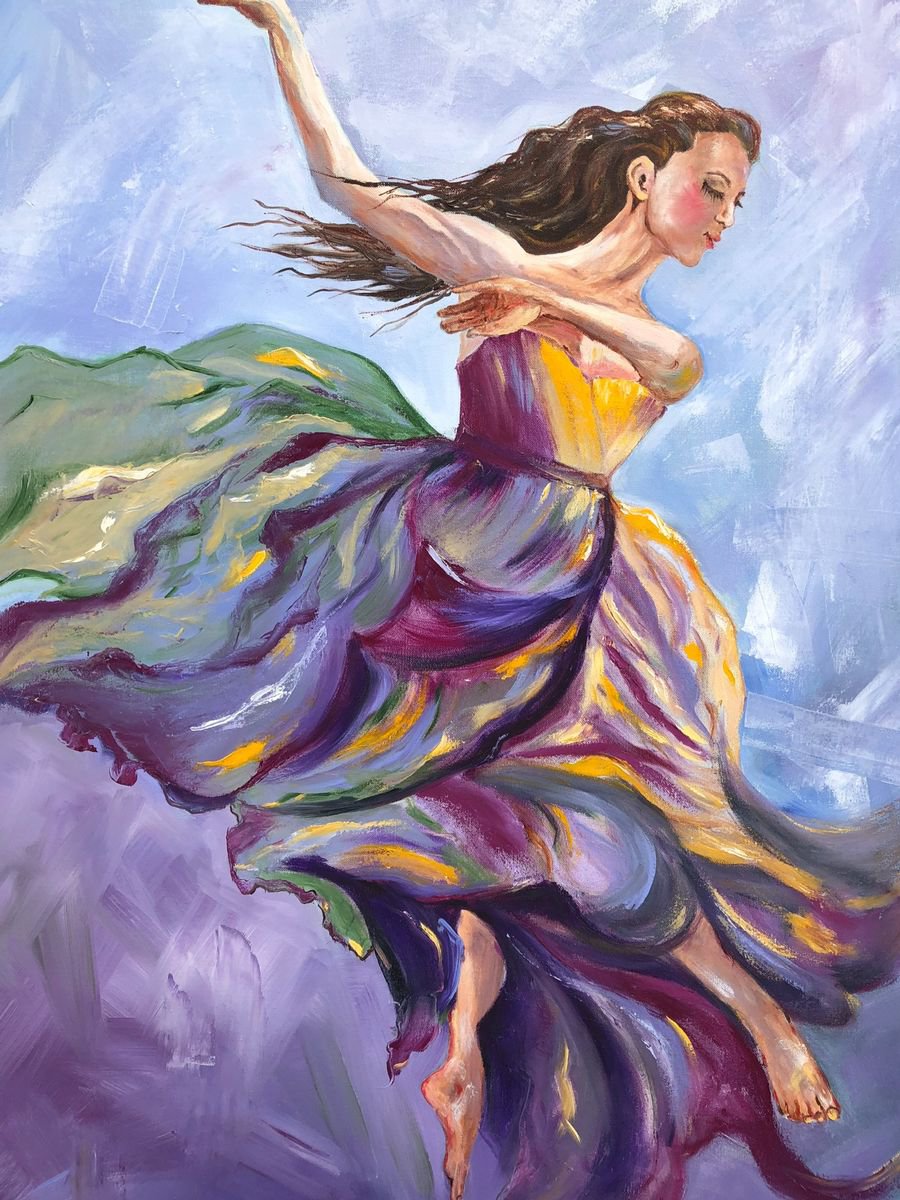 Impressionistic Portrait Oil Painting By Inna Montano, 30 X 40, Rhapsody, Original Artwork