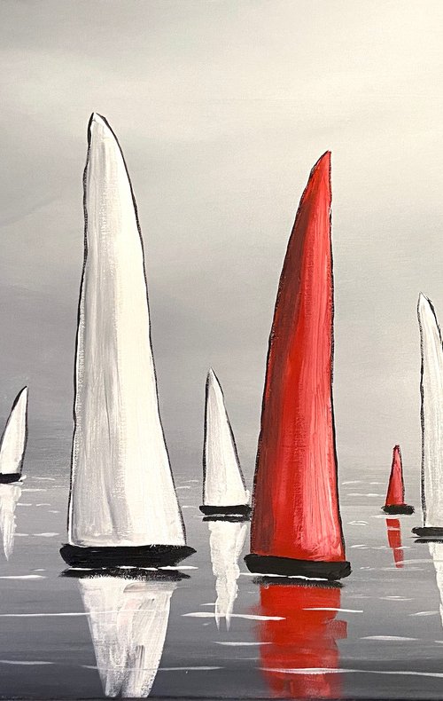 Red And White Regattas by Aisha Haider