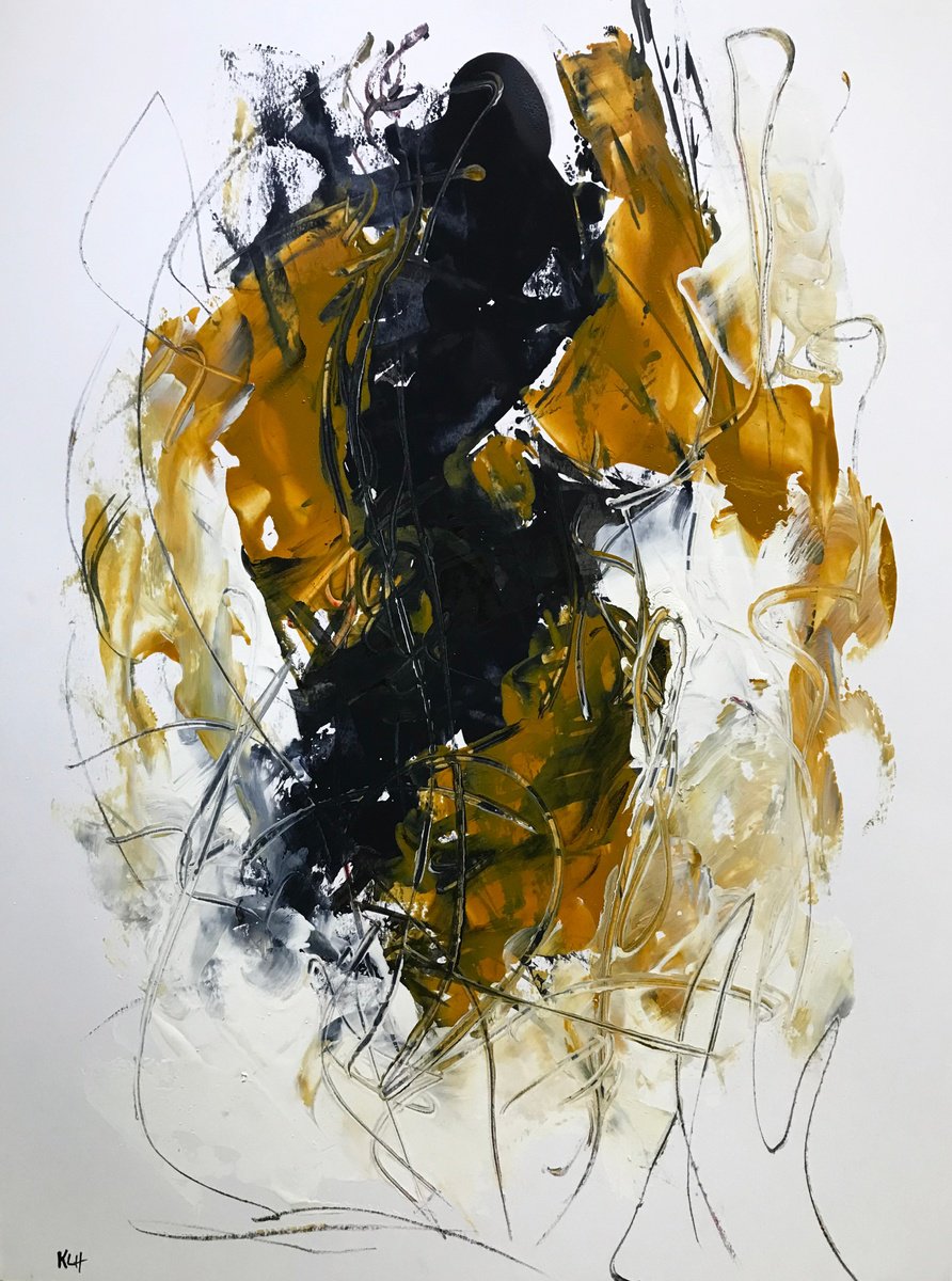 Organic Abstract Oil Painting By Kris Haas, 22 X 30", Playful Reality # 65, Original Artwork