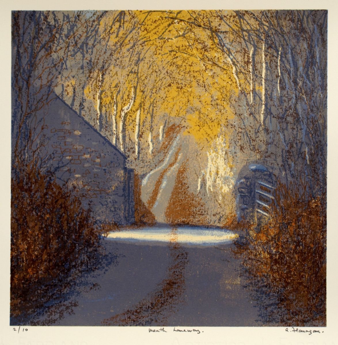 Photorealistic Landscape Screenprint By Aidan Flanagan Irish Landscapes, 16 X 16, Meath Laneway - Ireland, Original Artwork