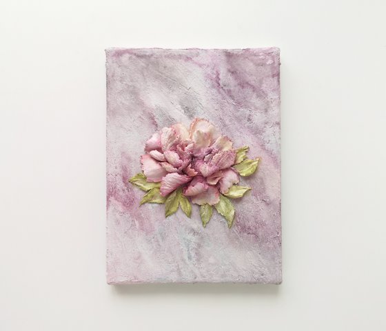 3D floral sculprure painting "Peony"