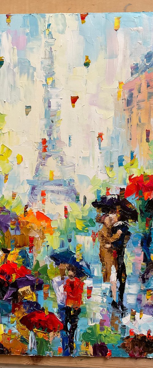 Paris. Spring love. Umbrellas by Mariia Hyhar