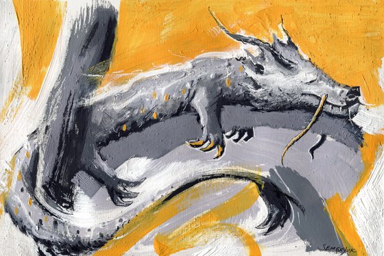 Sleeping Dragon on Deep-Yellow