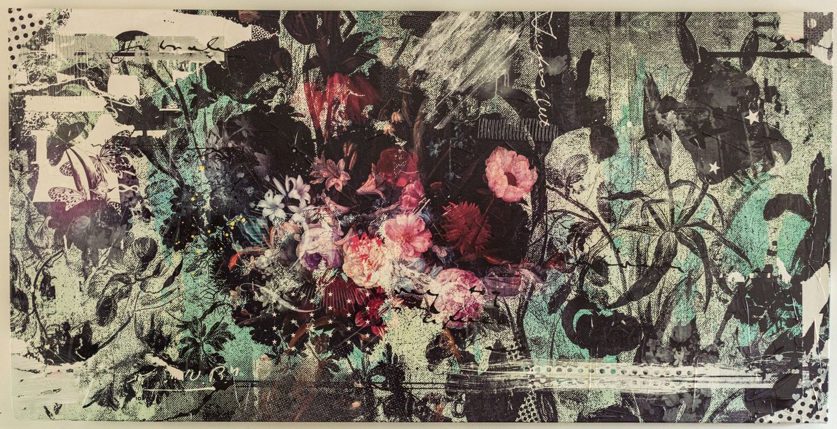 Botanical Painting By Teis Albers, 71 X 35", Revenant, Original Artwork