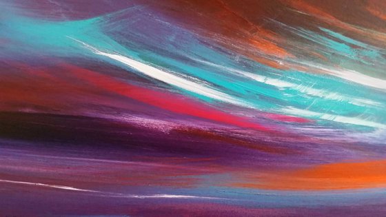 With Gusto- Large Panoramic, XL, 120x50cm, seascape, abstract, Modern Art Office Decor Home