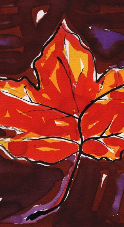 Maple  Leaf Painting by Ewa Dabkiewicz