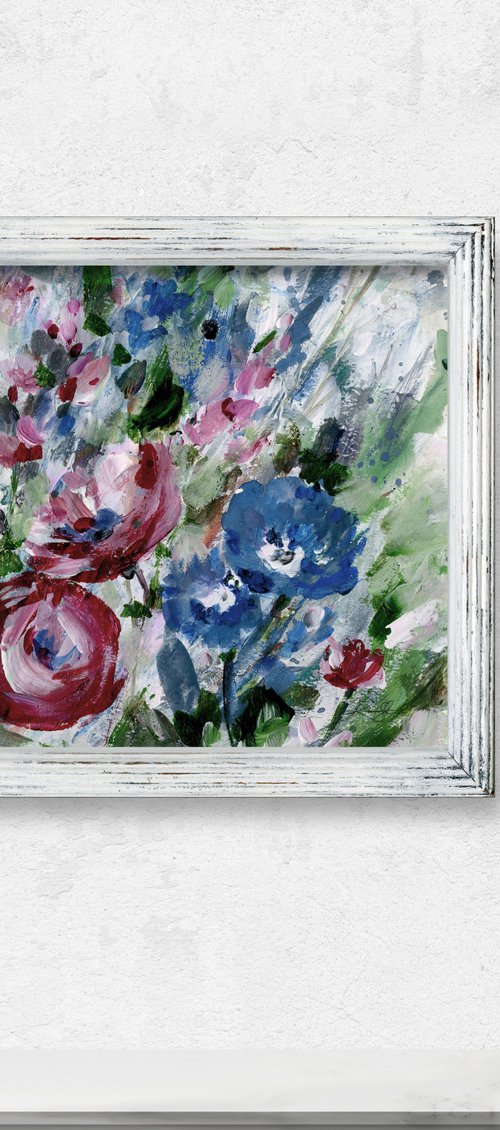 Shabby Chic Dream 2 - Framed Textured Floral Painting by Kathy Morton Stanion by Kathy Morton Stanion