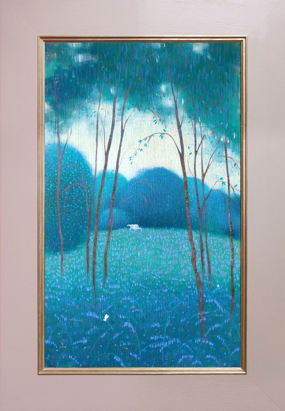 Sea of Bluebells - framed and ready to hang