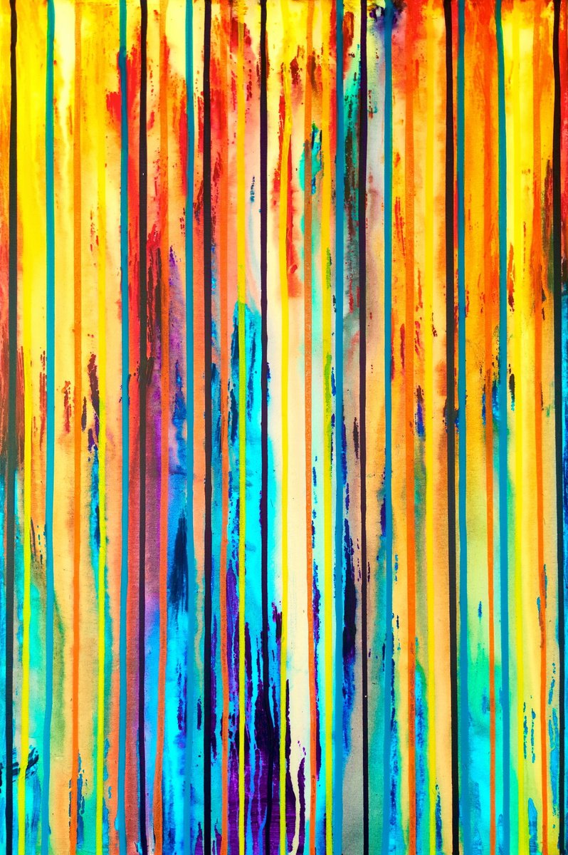 Abstract Acrylic Painting By Carla Sa Fernandes, 24 X 35, The Emotional Creation #350, Original Artwork