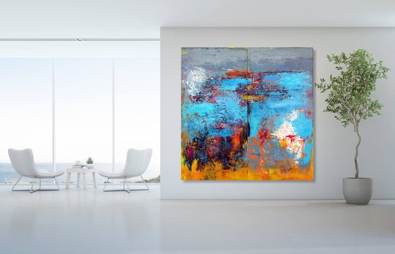 EXTRA LARGE DIPTYCH 200X200 "Love Song"