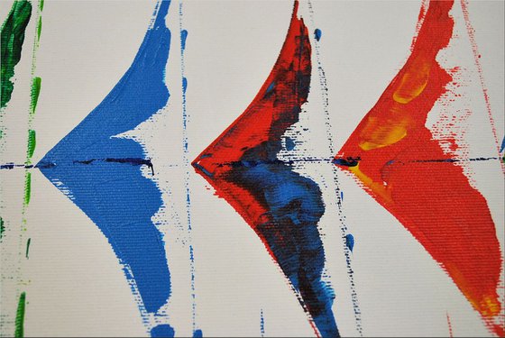 Big Race- Abstract- Colourfull Sailboat Painting- Large Acrylic Art Canvas Wart Art Ready to hang