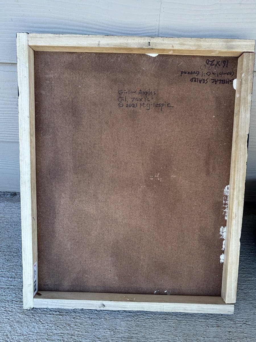 Portrait Oil Painting By Michael Gillespie, 16 X 20", Girl With Apples, Original Artwork