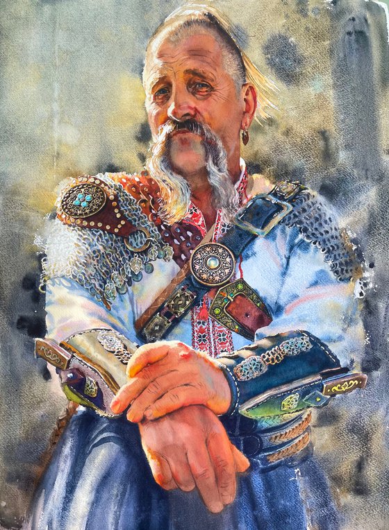 Cossack after the fight Painting