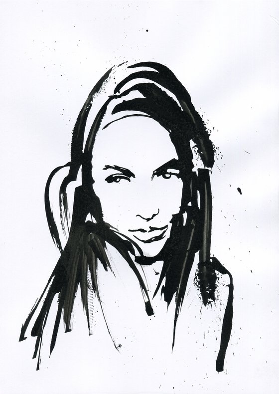 Woman ink portrait number 5