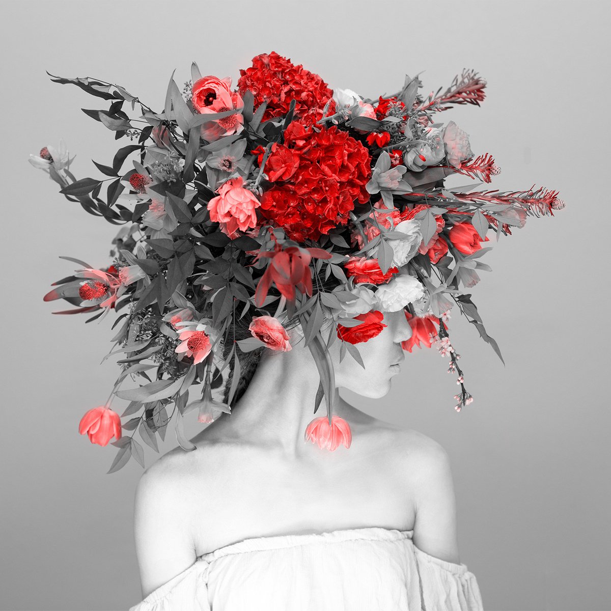 Expressive Portrait Photograph By Ziesook You, 24 X 24", Scent Of Austin 03112022, Original Artwork