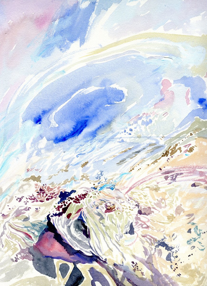 Impressionistic Landscape Watercolour By Daria Galinski, 9 X 13, Venetian Coast, Original Artwork